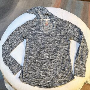 No Boundaries Charcoal and White Knit Hoodie